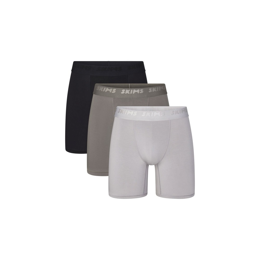 SKIMS Stretch 3 Pack Boxer Brief Gunmetal Multi 5” 5X Big & Tall For Men New